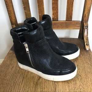 Black Wedge Sneakers